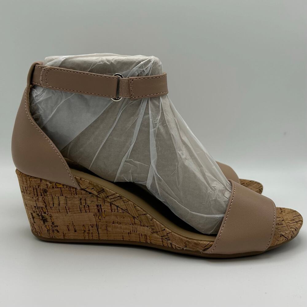 Naturalizer Areda Wedge Sandal Size 8.5 Wide NEW Cork Bottom Vintage Mauve - Picture 2 of 9